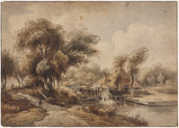 KT 1989 069
<br/>
Landschap met watermolen (?)
<br/>
<em>Eymer, Arnoldus Johannes (1803-1863)</em>